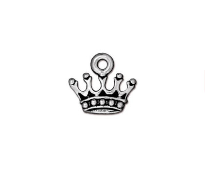 Antique Silver Crown Charm by TierraCast, King Queen Princess DIY Jewelry