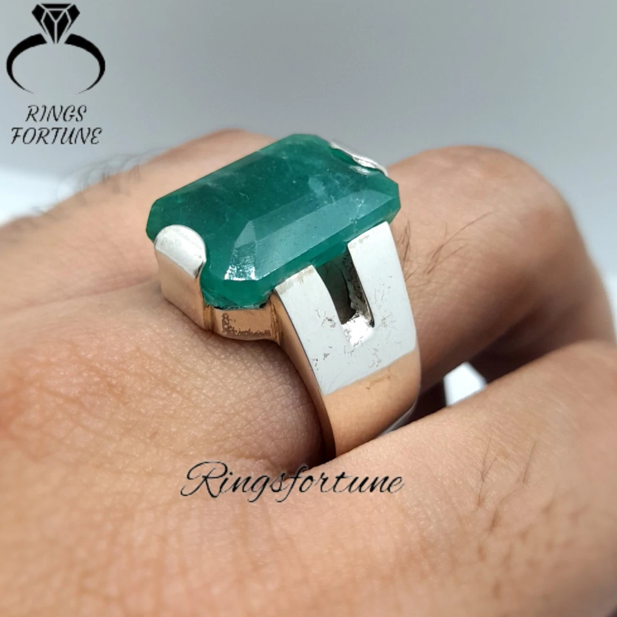 Natural Emerald Ring Emerald Minimalist Ring Square Cut Emerald