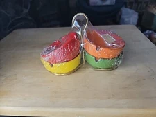 SET OF 4 MULIT-COLORED DINER STYLE ASHTRAY NEW OLD STOCK📦