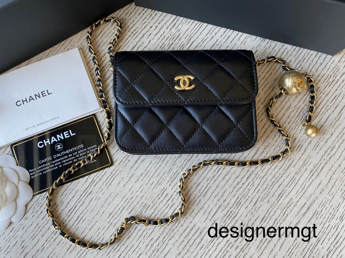 Bonhams : CHANEL BLACK LAMBSKIN BI CLASSIC WAIST BAG WITH SILVER TONED  HARDWARE (includes authenticity card, original dust bag)