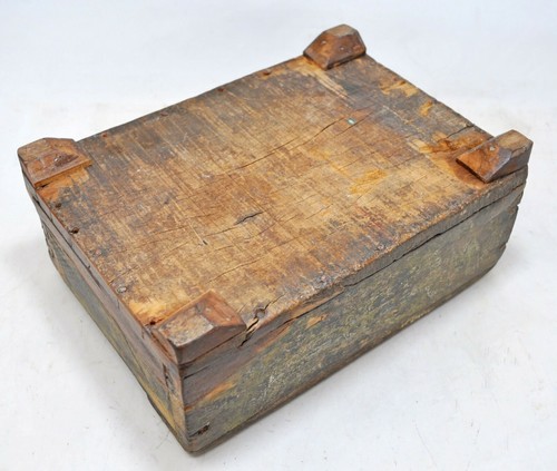 Antique Wooden Storage Chest Galla Box Original Old Hand Crafted - Picture 10 of 10