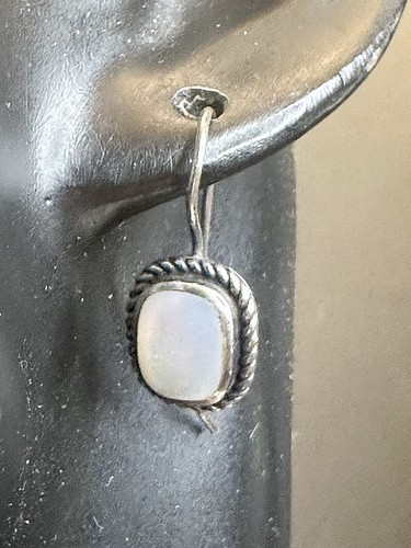 Vintage 925 Sterling Silver Nacre Dangle Earrings