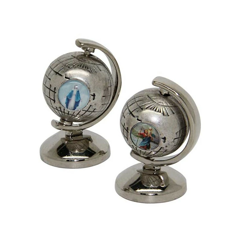 Mappemonde St Christophe et divers Saints - magnétique autocollant