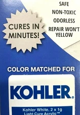KOHLER Bathtub Repair Kit Sink Repair Kit Porcelain Repair Kit Chip Repair WHITE