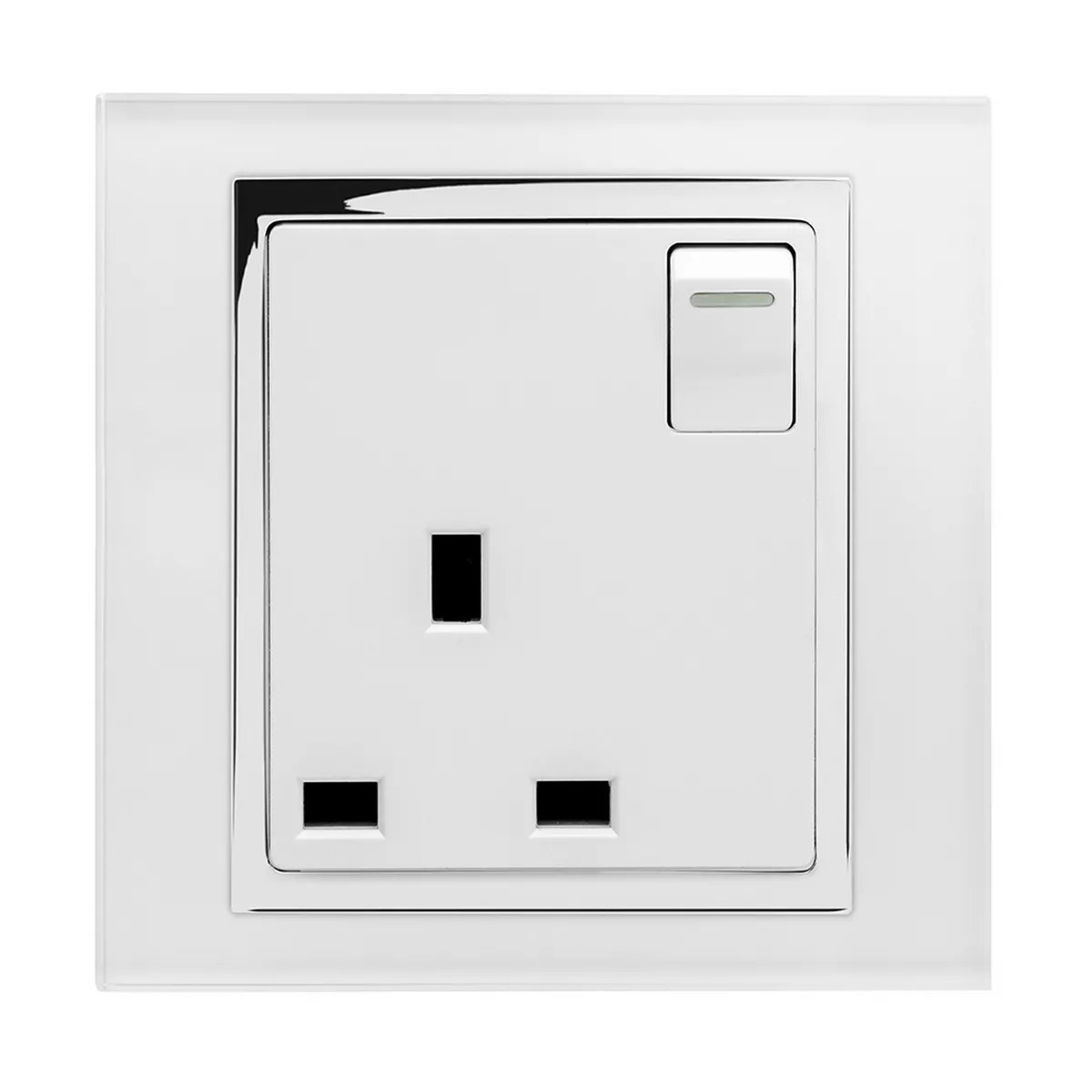 RetroTouch Black White Glass Rocker Light Switches Plug Sockets