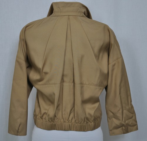 NWT $465 PER SE WASHED SILK DROPPED-SHOULDER BOXY KHAKI JACKET sizes 4 6 8  12 - Picture 4 of 6