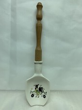 Vintage Rooster Strainer Spoon MCM Retro Ceramic And Wood Decor Kitschy