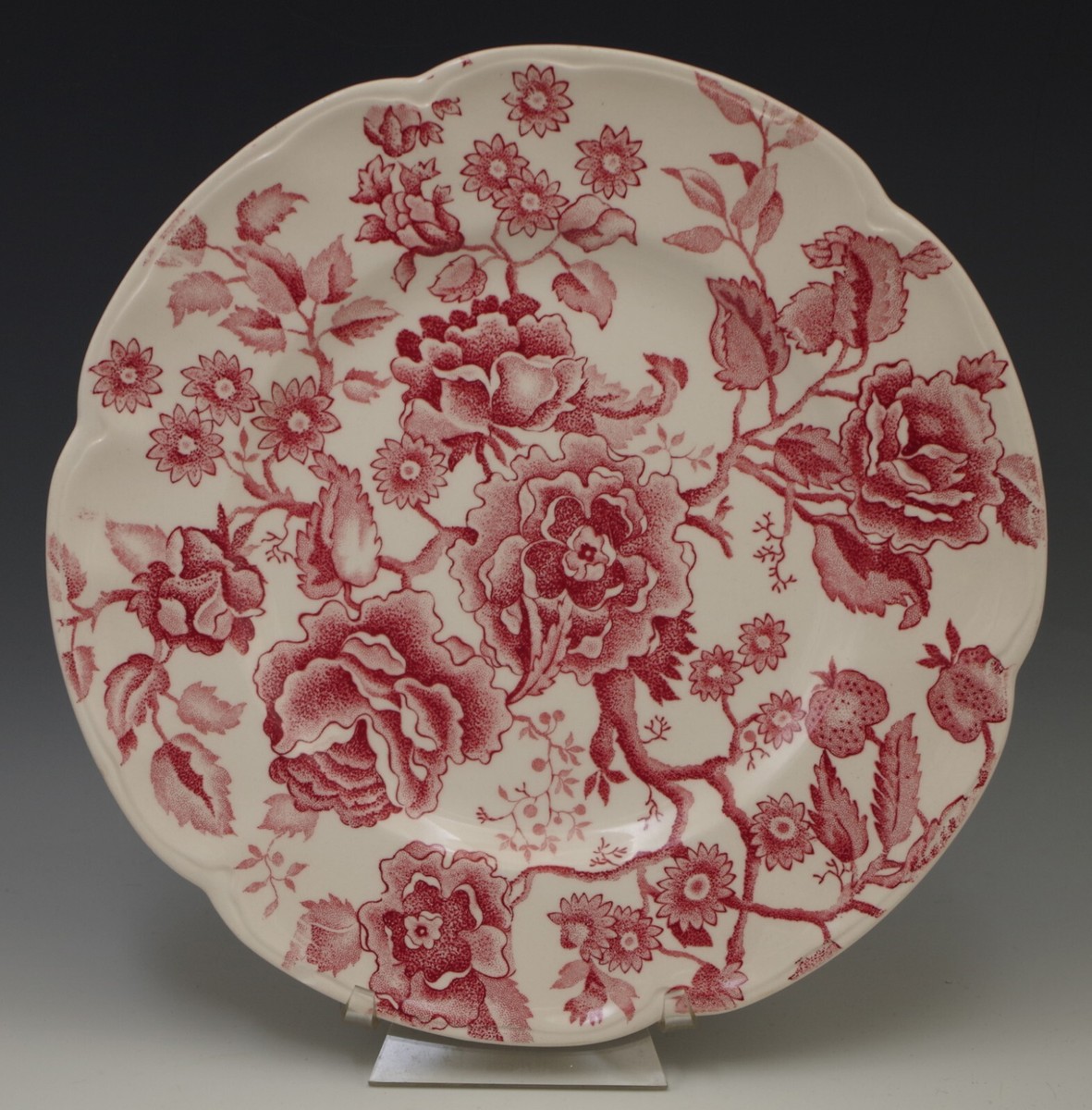 JOHNSON BROS ENGLAND ENGLISH CHIPPENDALE PINK DINNER PLATE 10