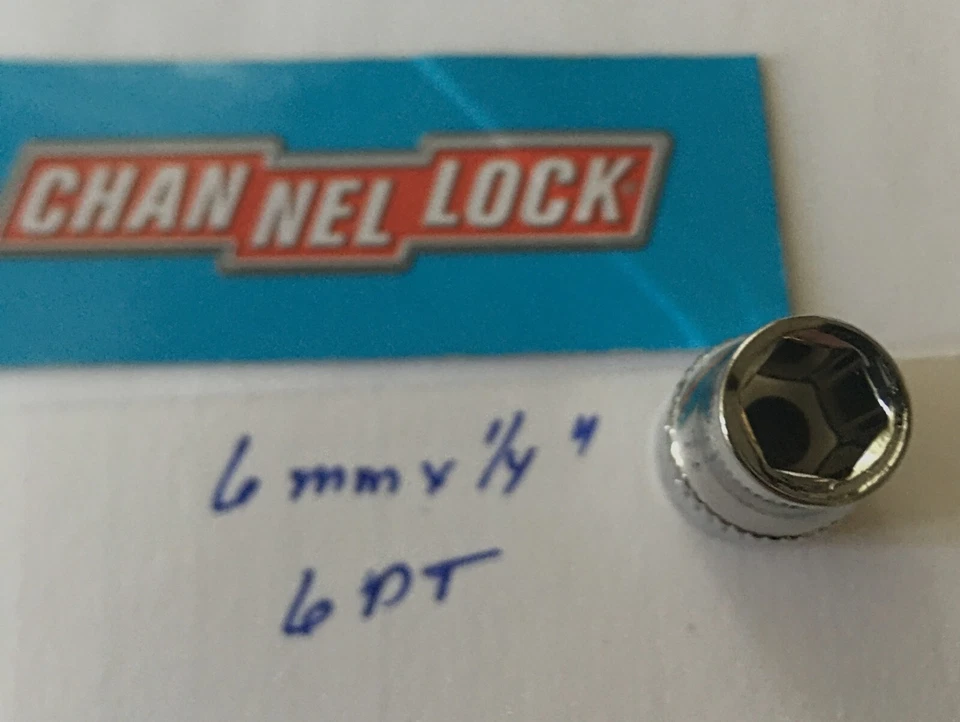 CHANNELLOCK 6 mm x 1/4" DR METRIC SOCKET 6 Point Free USA Shipping - Image 2 of 4