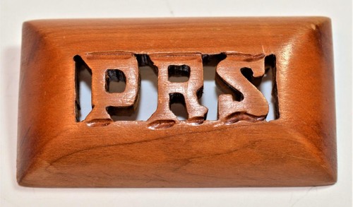 Vintage Signed JOHN DAVIS BERMUDA Wooden Carved PRS Pin Brooch