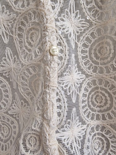 Next Sequin Lace Embroidered Mesh 2 Peice Top Vest Size 10 12 Cream Festival - Picture 13 of 20