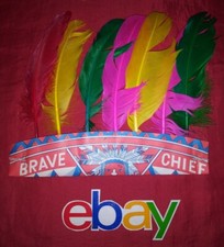 VINTAGE 70S BRAVE CHIEF INDIAN HEADDRESS HEADBAND CHILDREN HALLOWEEN COSTUME NEW