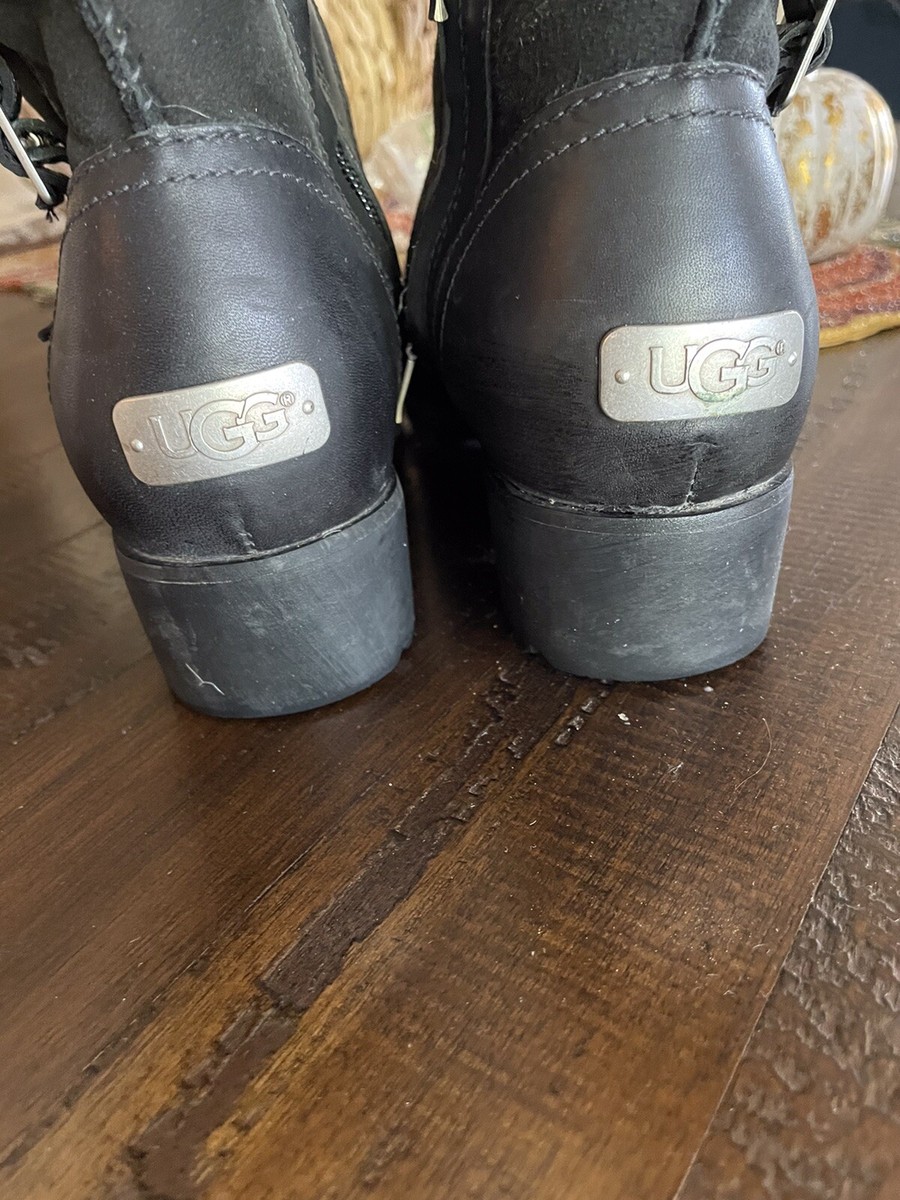 Ugg boots womens 7, blk Biker style | eBay