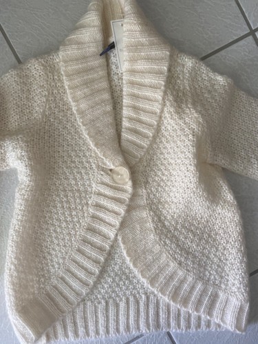 $44 GAP Toddler Girl Off White Knit Mohair Wool Acrylic Cardigan Size 3 NEW Tag - Picture 7 of 12