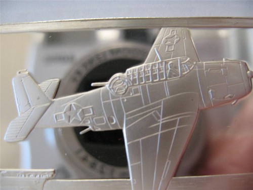 1-OZ.925 SILBER LUFT & SPACE BAR, 2285 GEPRÄGT (WWWII GRUMMAN TBF AVENGER) + GOLD - Bild 5 von 11
