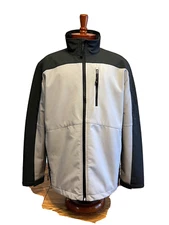 Xersion Mens XL Black Gray Full Zip Golf Jacket Windproof Water Resistant