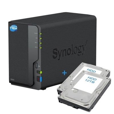 SYNOLOGY DS223 NAS 2-BAY Dual HDD 12TB Preinstalled SATA Ethernet LAN IP