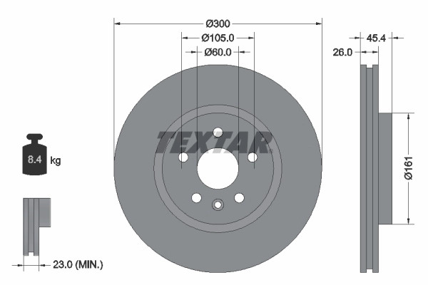2Er-Set 2Er Set Bremsscheibe Textar 92277205 Opel 13515909 Opel 13597467-image