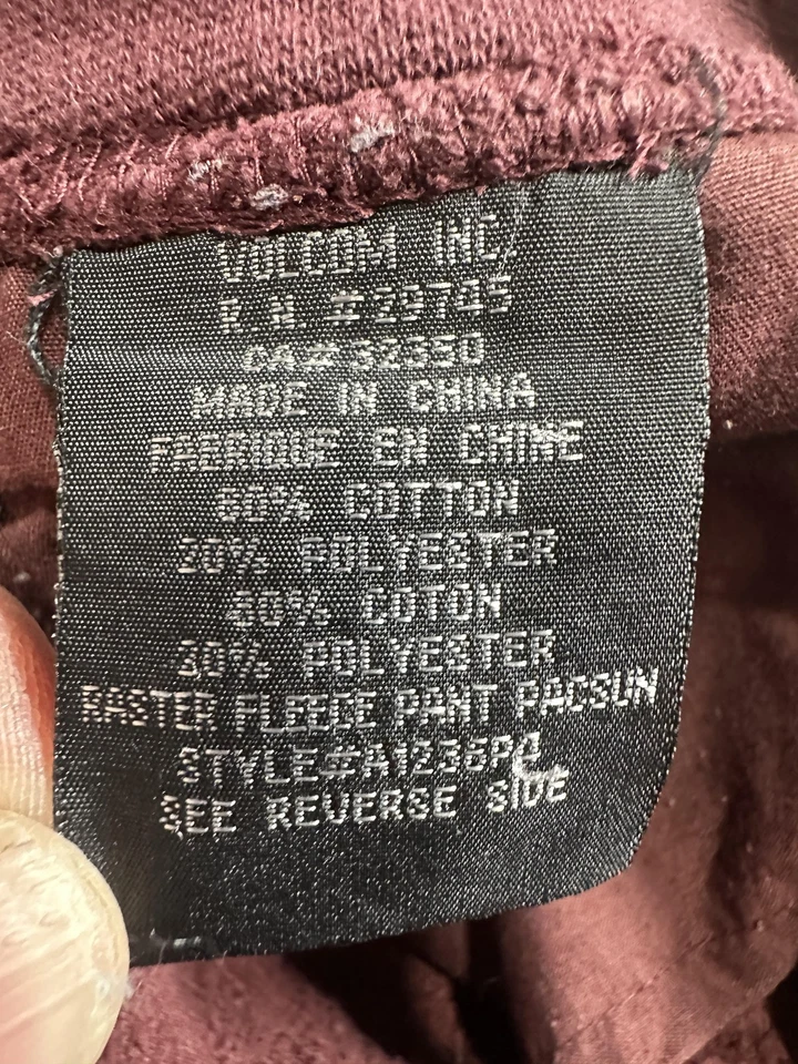 Volcom Shorts Mens Medium Maroon Drawstring Graphic Fleece PacSun Skate Casual - Image 3 of 4