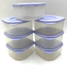 Tupperware 5056 Fresh N Cool 2 c Square Refrigerator Storage Containers Set 7