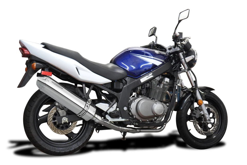 Suzuki GS500 E/F 1989-2009 Slip On 17" Tri-Oval Kit Silenciador de Escape Inoxidable Foto 3 de 4