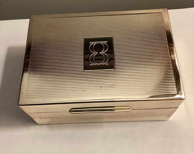 Bedat & Co Geneve Empty Watch Box 5.5'' X 3.75'' X 2.75'' Lined hinged Silvertone