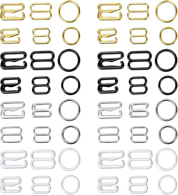 120 PCS Bra Strap Hooks, Metal Swimsuit Tops Clips Bras with Loops Hook Repla...