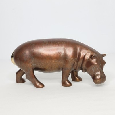 Loet Vanderveen Bronze Gold Tail Hippopatomus Hippo Sculpture