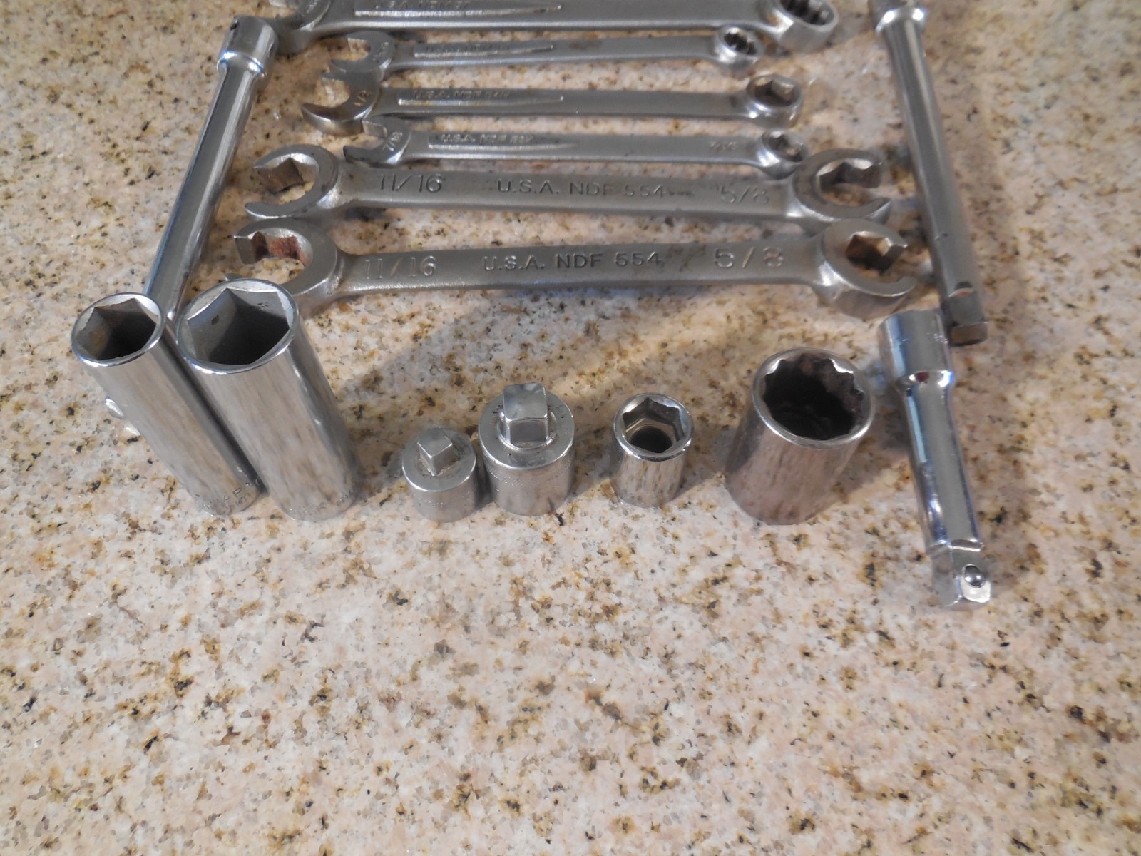 NAPA Hand Tool Lot~16 Pieces~ 6 Wrenches ~ 5 Sockets ~ 2 Adapters ~ 3 Extensions