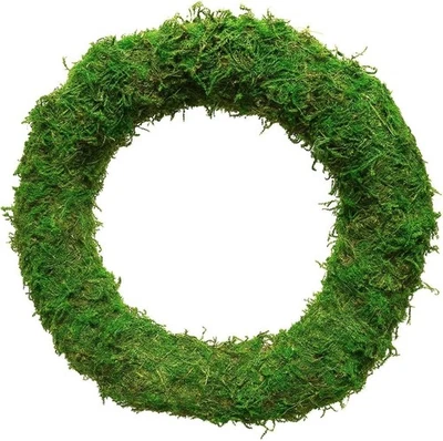 10" 12" 14" gepolsterter runder Kranzringe mit Moos-Effekt Ring Weihnachtsdekoration - Bild 1 von 4