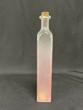 9.5" Pier 1 Pink Frosted Decorative Apothecary Bottle With Collectible Cork