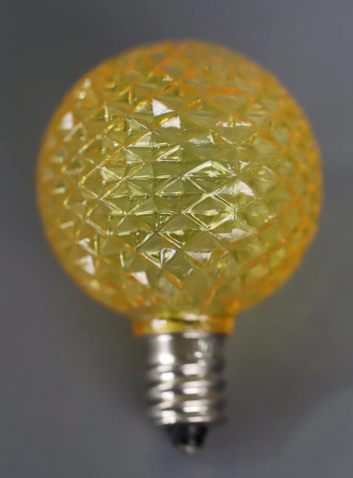 Vickerman G40 LED Yellow Bulb E12 Nickel Base 120V  .6 Watts  25ct - Image 2 of 4