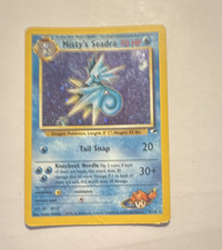 misty's seadra prerelease pokemon card value (9/132) (Prerelease Promo) [Gym Heroes Unlimited] this card is the perfect way to showcase your collection. Misty's Seadra (Prerelease) (9/132) 