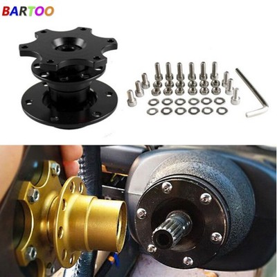 Aluminum 6 Hole Steering Wheel Quick Release Short Hub Adapter Snap off Kits