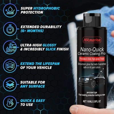2PCS Nano-Quick Ceramic Coating Pro, Revolutionary Nano Spray for Car Detailing,