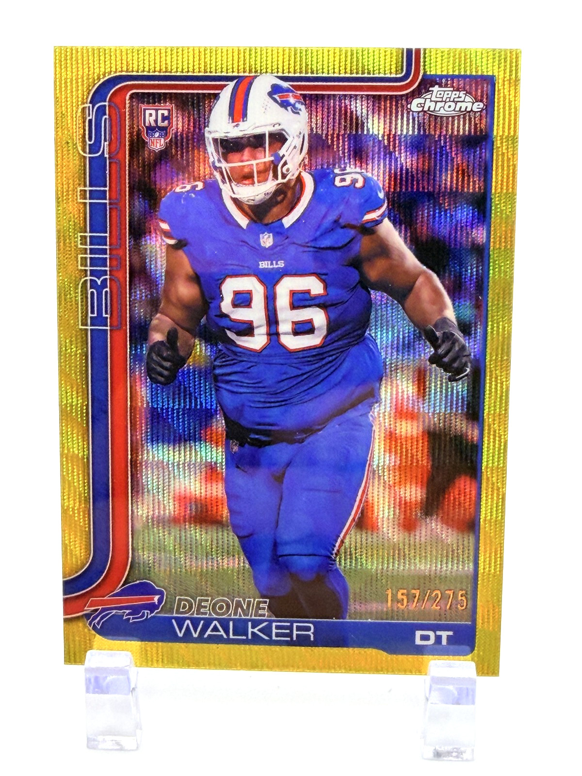2025 Topps Chrome - Rookies Deone Walker #360 Yellow Wave Refractor /275 (RC)