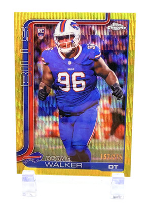 2025 Topps Chrome - Rookies Deone Walker #360 Yellow Wave Refractor /275 (RC)