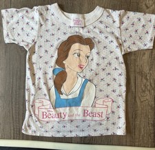 Vintage 90s Disney Beauty and the Beast T-Shirt Top Belle Graphic Kids Girls 5/6