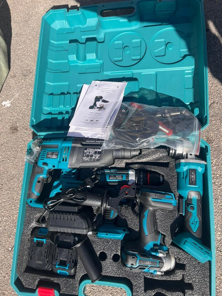 Kit 4in1: Trapano, Avvitatore, Smerigliatrice, Tassellatore | 2x4Ah - Immagine 4 di 4