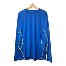 Mormot Mens Blue Long Sleeve Shirt Athletic  Mens Large Royal Colbalt LS 60230