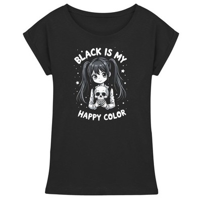 Gothic T-Shirt Anime Girl, Black Is My Happy Color, Manga Shirt, Dark Aesthetic