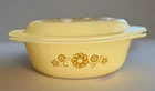 Vintage Pyrex Butterfly Gold oval casserole dish 1.5 qt