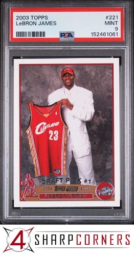 2003 TOPPS #221 LeBRON JAMES RC CAVALIERS PSA 9