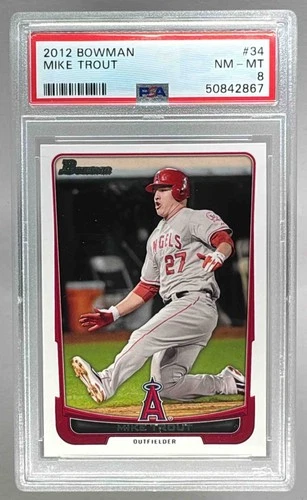 50842867 Mike Trout 2012 Bowman #34 PSA 8
