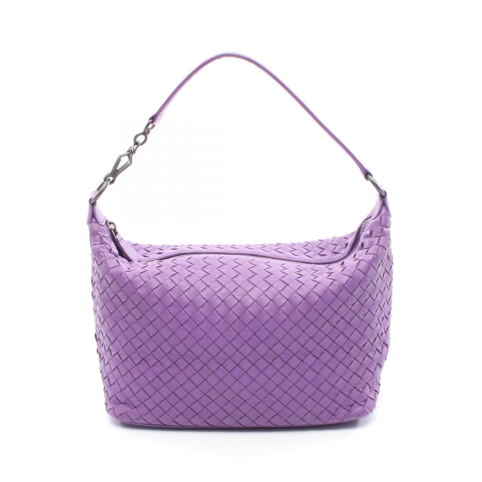 BOTTEGA VENETA Intrecciato Handbag leather Purple Used Women