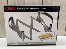OGGI Stainless Steel Expandable Trivet W/ Rubber Feet NIB