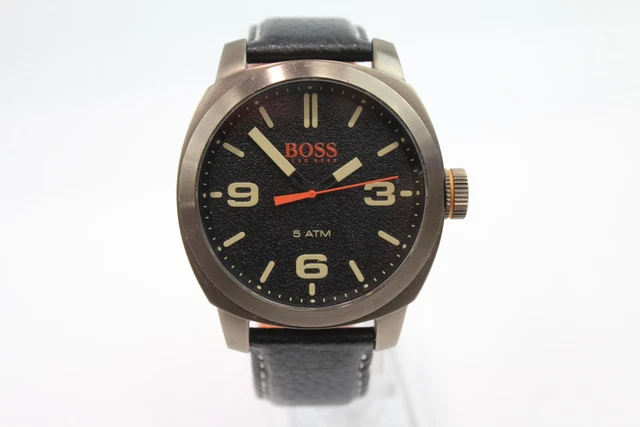 12 Mens Hugo Boss Bronze Tone Watch Quartz WORKING