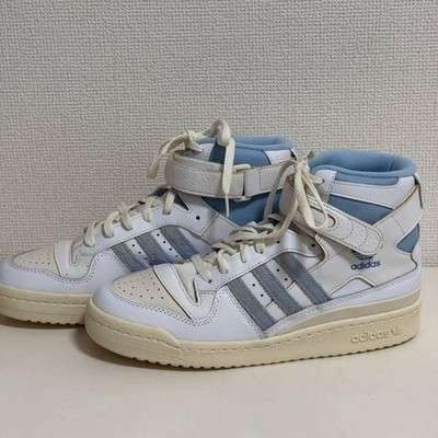 Men 9.0US Sneaker Adidas Forum 84 Hi White/Blue 8