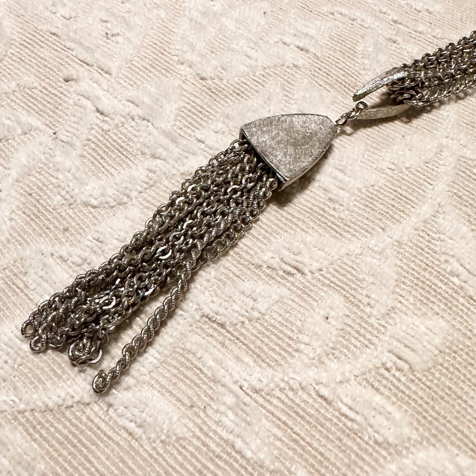 Collar clásico vintage Titanic cadena borla plata con bolsa de almacenamiento verde Foto 4 de 4