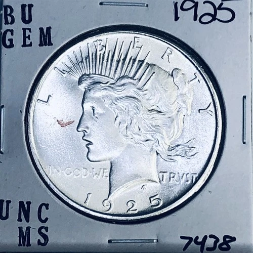 1925 P BU GEM PEACE SILVER DOLLAR UNC MS+++ U.S. MINT RARE COIN 7438